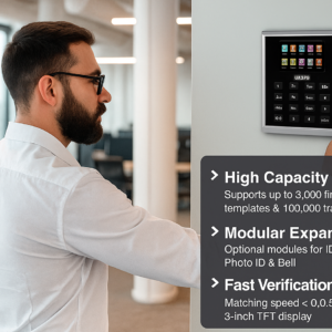 Front view ZKTeco UA300 biometric attendance terminal